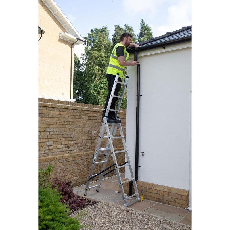 Werner Professional 3 Section Aluminium Extension Ladder - 2.45m